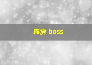 霹雳 boss